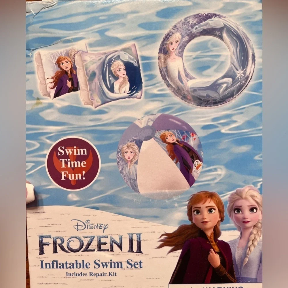 Disney Frozen II 3 Piece Vinyl Inflatable Floaties Swim Set - Ages 3+